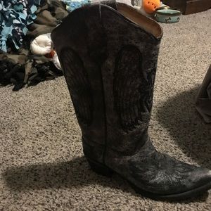 Gray cowboy boots